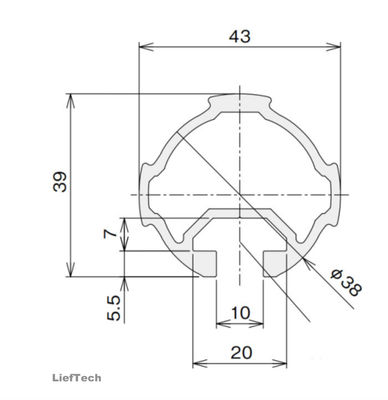 Gęstość 1,7 mm Anodyzowana rurka aluminiowa z rowką ISO9001